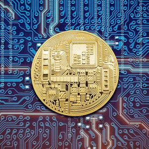Bitcoins Physical Gold Coin with Crypto BTC
