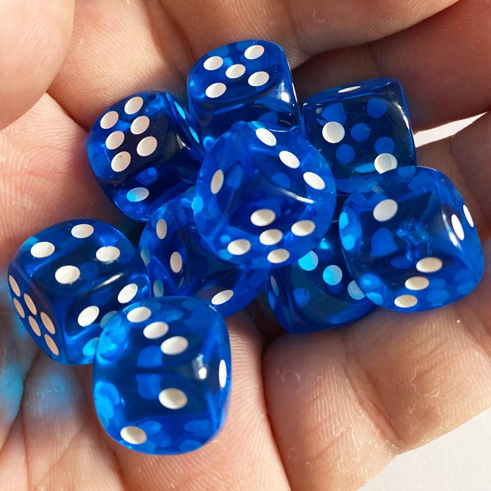 Blue Transparent Dice Beads-dice-blue-trans