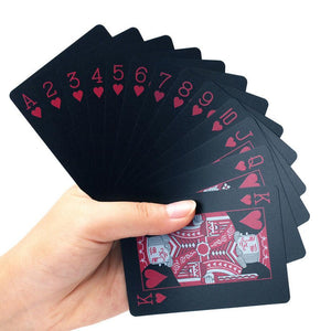 10 Deck Hot Black-Silver PVC Plastic Magic Playing Card
