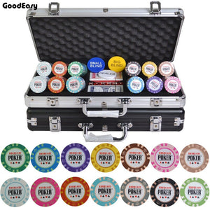 Casino Crown POKER Poker Chips Set With Aluminum Suitcase & Table Cloth