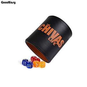 Casino Silencing Leather+Plastic+Flannel Dice cup