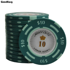 10PCS/LOT Clay Casino Texas Poker Chip Set