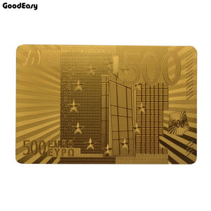 24K Plated Euro US dollars Style Waterproof Plastic Playing Cards
