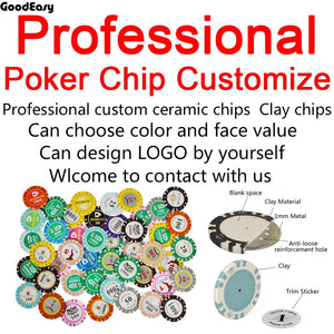 Professional Customizable Texas Ceramic Poker Chip Sets