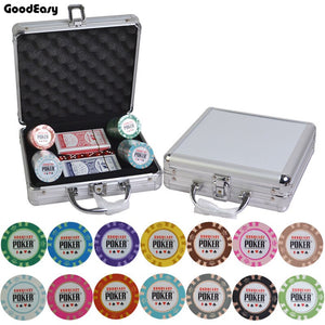 Casino Crown POKER Poker Chips Set With Aluminum Suitcase & Table Cloth