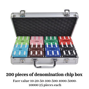 New Square large denomination Poker chips with  suitcase