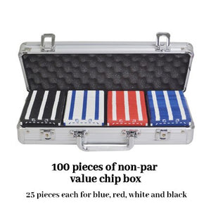 New Square large denomination Poker chips with  suitcase