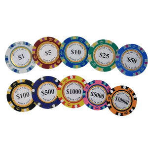 100pcs/Set Golden Clay Poker Chips Casino Coins