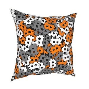 Bitcoin Urban Camouflage Square Pillow Cover