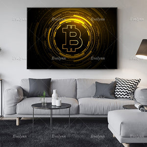 Bitcoin Gold Crypto Currency Wall Art Poster