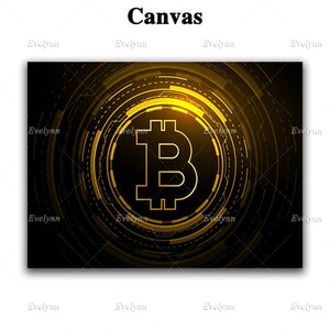 Bitcoin Gold Crypto Currency Wall Art Poster