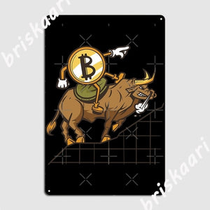 Bitcoin Bull Wall Tin Sign Posters