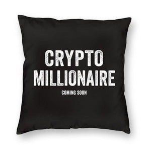 Custom Crypto Bitcoin Square Throw Pillow Cover