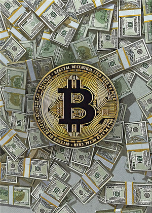Frameless Canvas Abstract Bitcoin Money Wall Art