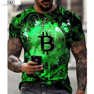 Bitcoin Graphic 3D Printing Men T Shirt