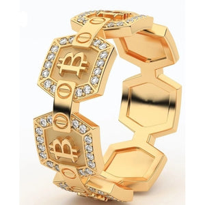 Men Golden Bitcoin Ring