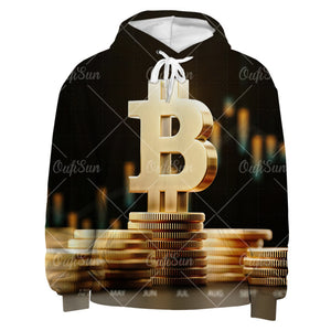 Bitcoin Printed Autumn 3D Print Hoodie