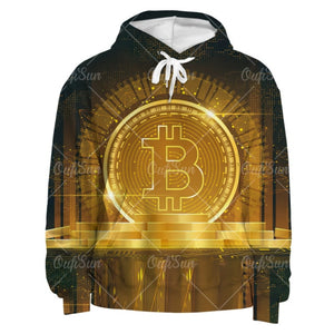 Bitcoin Printed Autumn 3D Print Hoodie