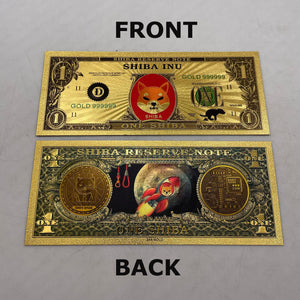 Physical Dogecoin Killer Shiba Inu Gold Banknote
