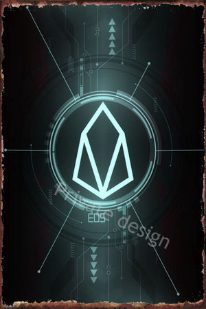 Crypto Bitcoin Circuit Design Tin Sign Poster