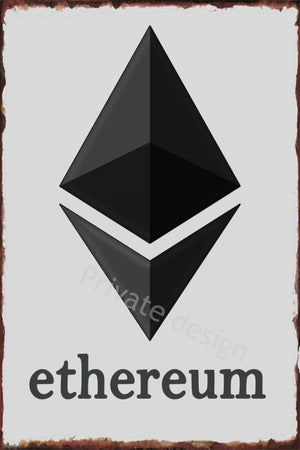 Ethereum ETH Crypto Trade Tin Sign Poster
