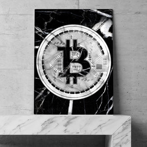 Marble Print Bitcoin Canvas Poster