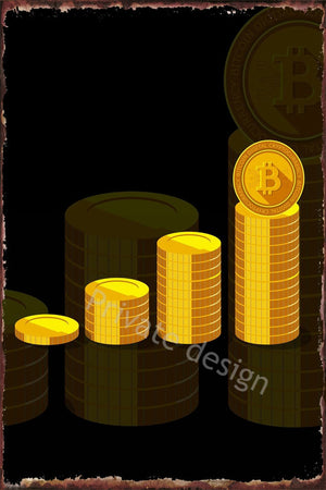 Crypto Bitcoin Tin Sign Tin Plates Wall Art
