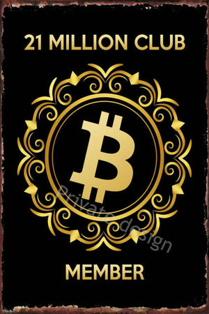 Crypto Bitcoin Tin Sign Tin Plates Wall Art