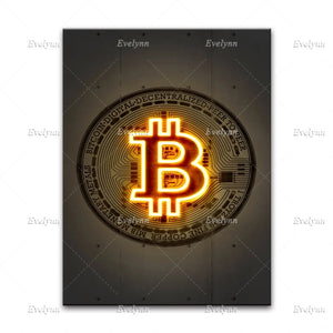 Ethereum Bitcoin Crypto Art Canvas Poster