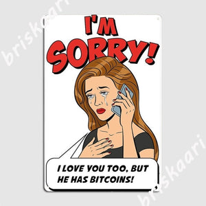 Bitcoin Metal Plaque Mural Tin Sign Poster