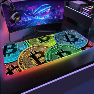 Bitcoin Deskmat Kawaii RGB Gaming Mouse Pad