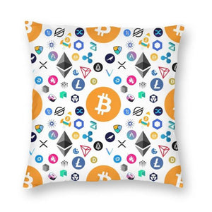 Cryptocurrency Exchange Throw Pillow Cover