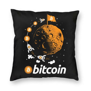Vintage Bitcoin In Crypto We Trust Throw Pillow Cover