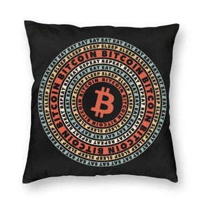 Vintage Bitcoin In Crypto We Trust Throw Pillow Cover