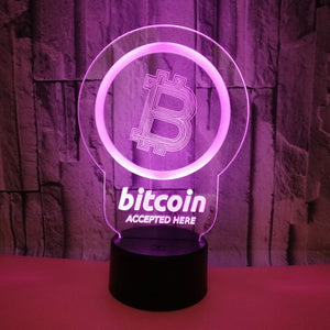7 Colors 3D Bitcoin Night Light